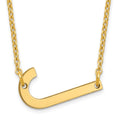 Sterling Silver Gold Plated Polished Small Letter J Necklace