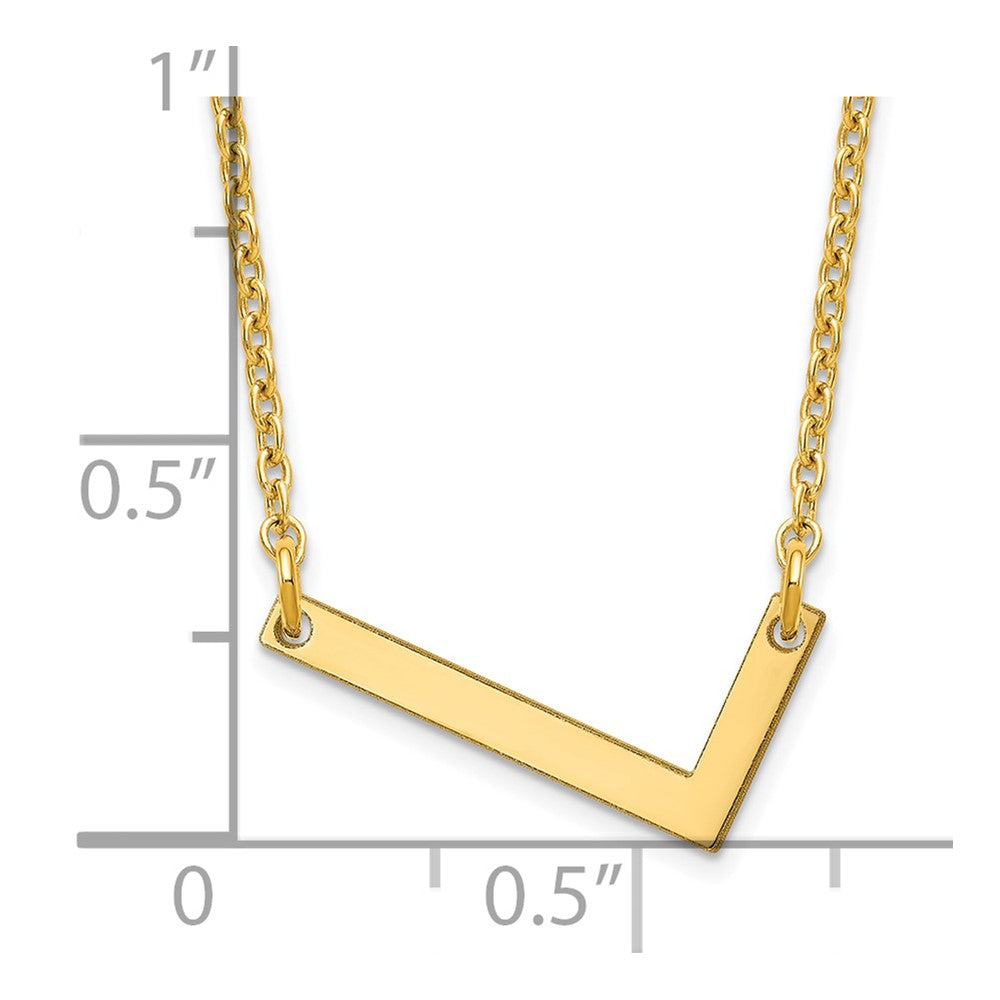 Sterling Silver Gold Plated Polished Small Letter L Necklace