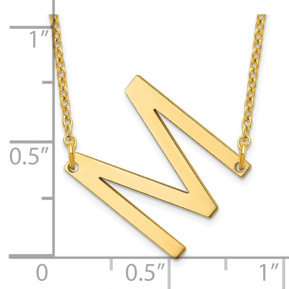 Sterling Silver/Gold-plated Small Sideways Initial M Necklace