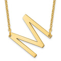 Sterling Silver/Gold-plated Small Sideways Initial M Necklace