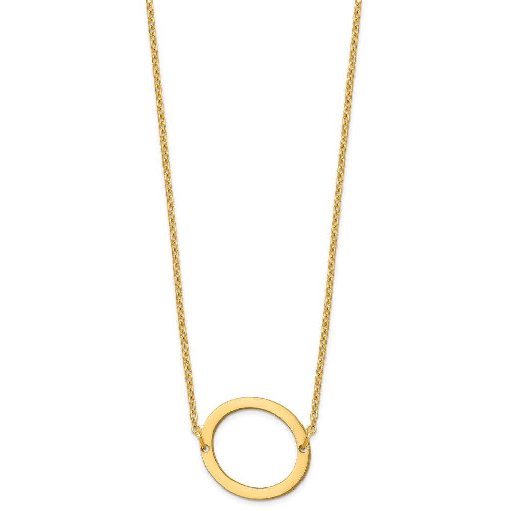 Sterling Silver Gold Plated Polished Small Letter O Necklace