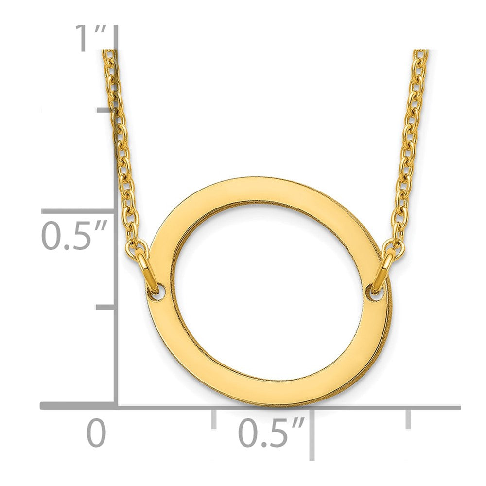 Sterling Silver Gold Plated Polished Small Letter O Necklace