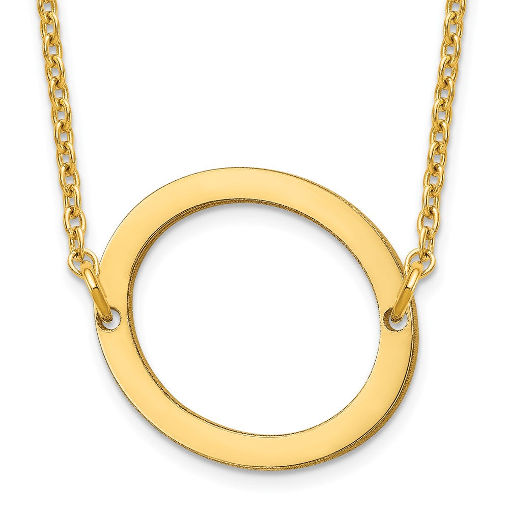 Sterling Silver Gold Plated Polished Small Letter O Necklace