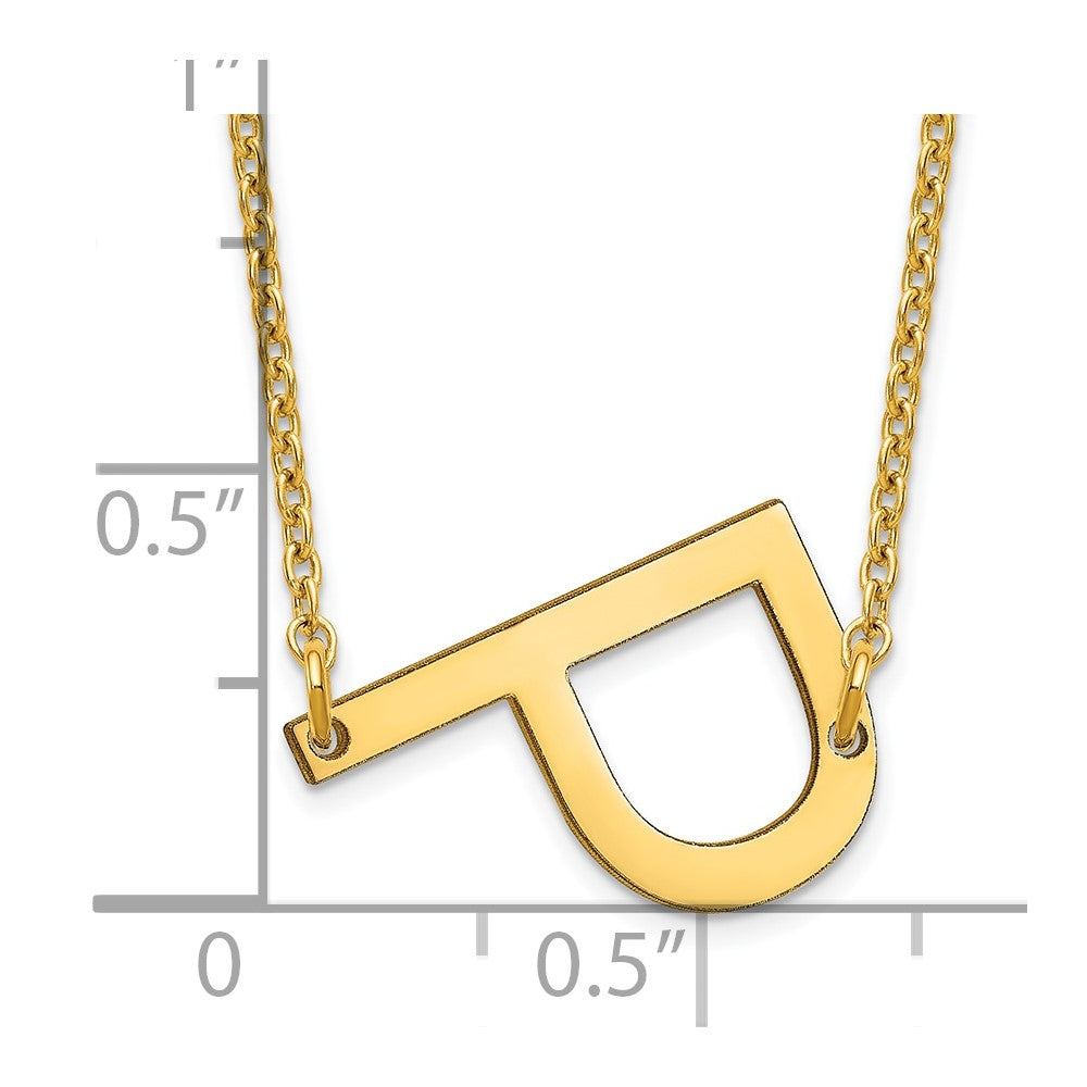 Sterling Silver Gold Plated Polished Small Letter P Necklace