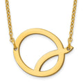 Sterling Silver Gold Plated Polished Small Letter Q Necklace