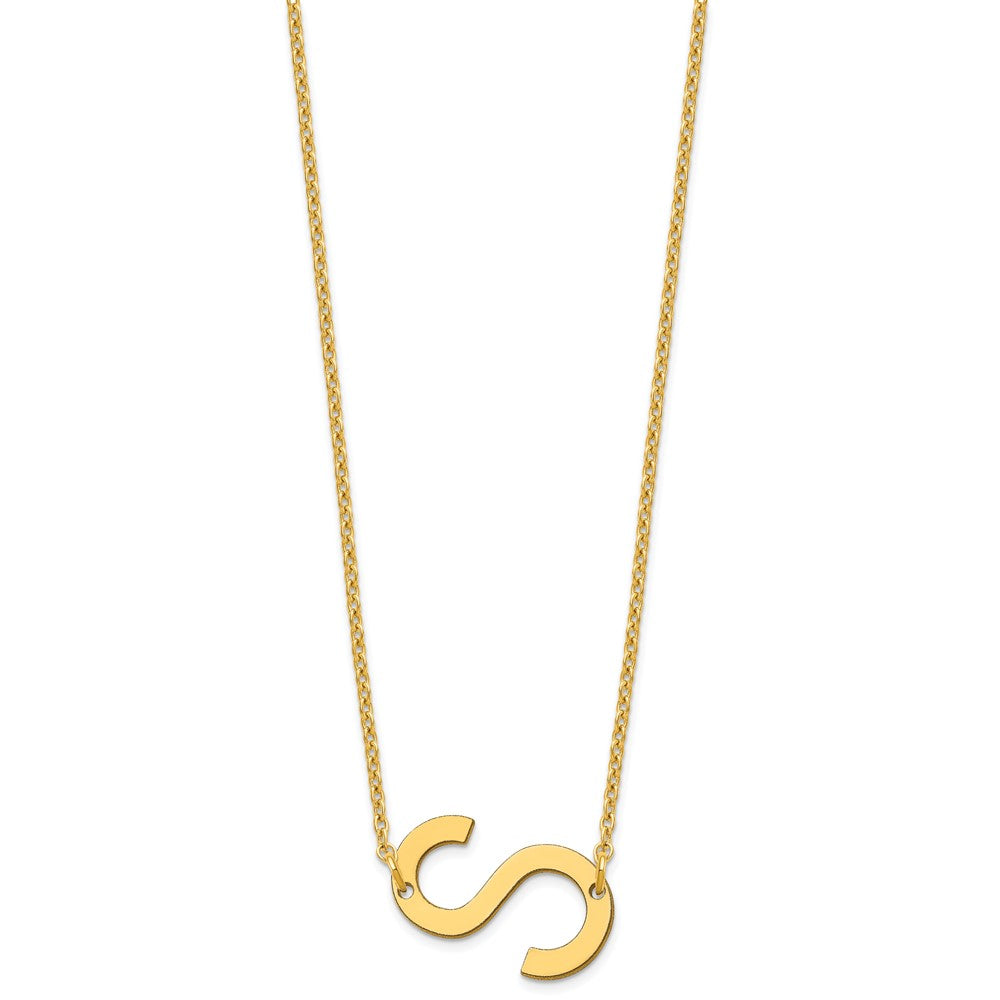Sterling Silver Gold Plated Polished Small Letter S Necklace