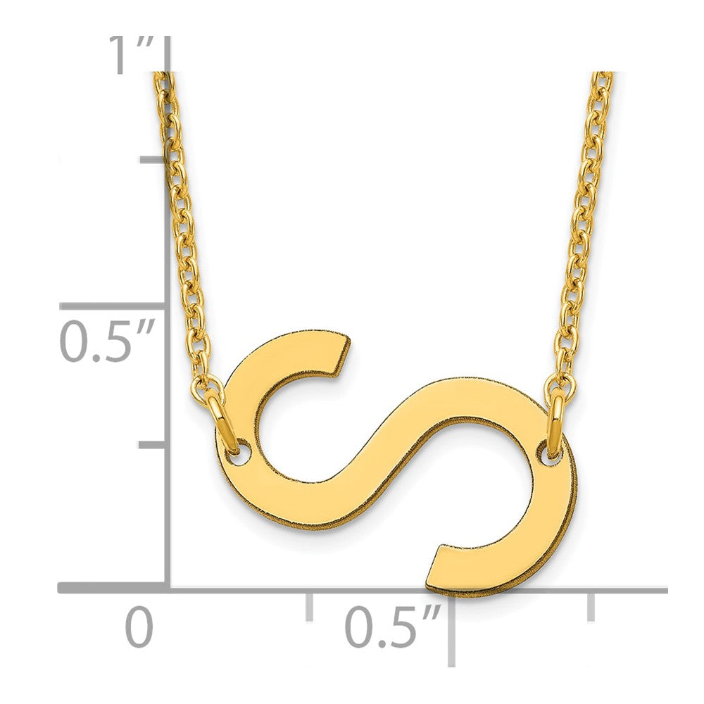 Sterling Silver Gold Plated Polished Small Letter S Necklace