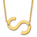 Sterling Silver Gold Plated Polished Small Letter S Necklace