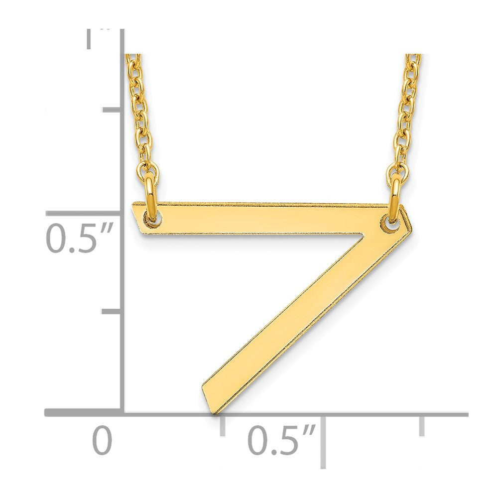 Sterling Silver Gold Plated Polished Small Letter V Necklace
