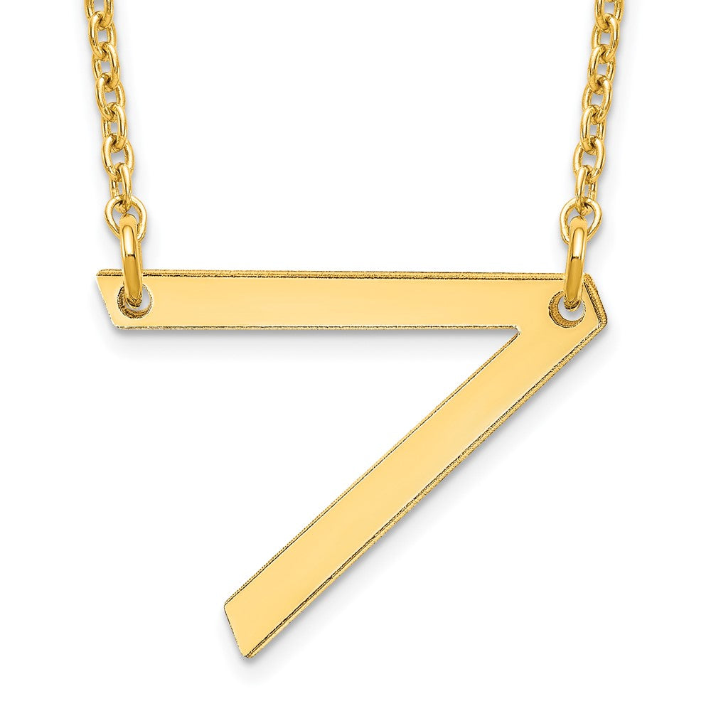 Sterling Silver Gold Plated Polished Small Letter V Necklace