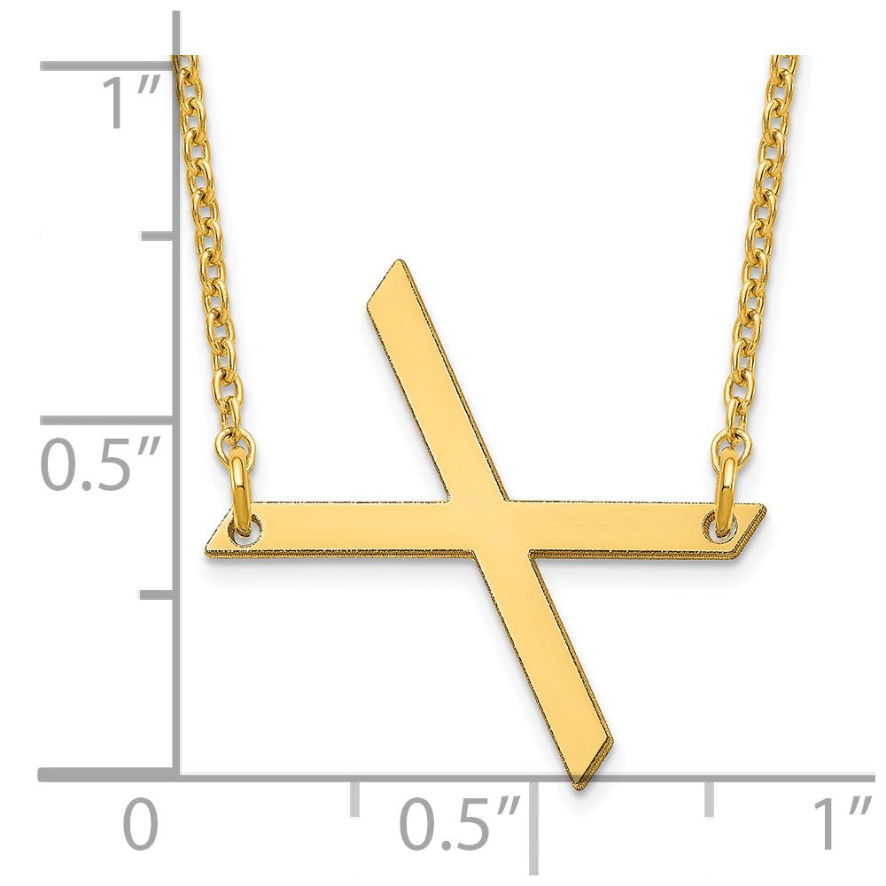 Sterling Silver Gold Plated Polished Small Letter X Necklace
