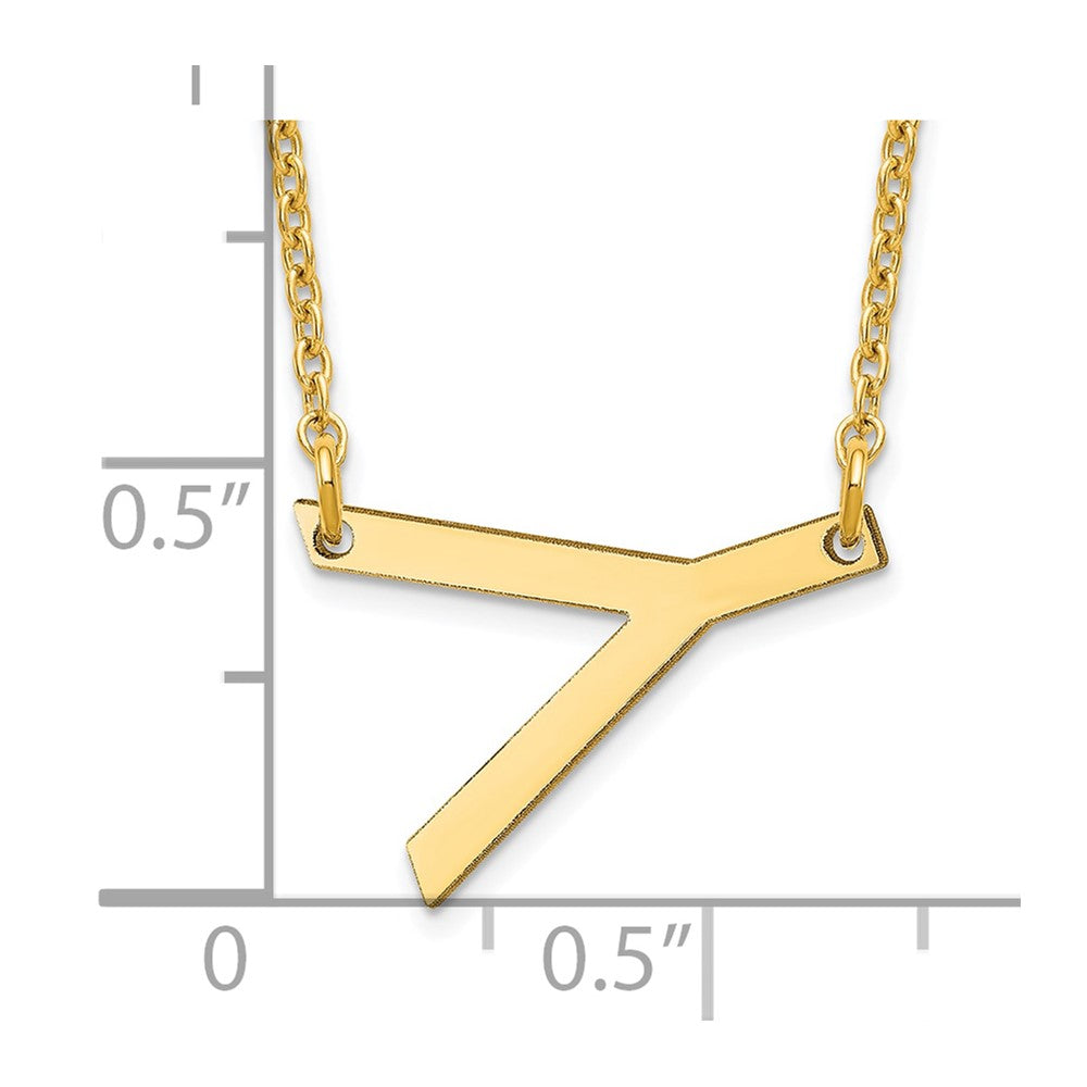 Sterling Silver Gold Plated Polished Small Letter Y Necklace