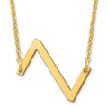 Sterling Silver Gold Plated Polished Small Letter Z Necklace
