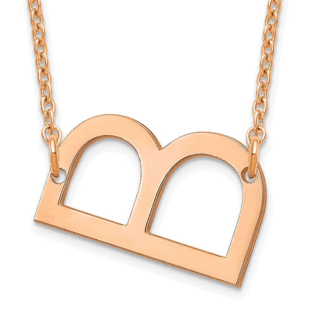 Sterling Silver Rose Gold Plated Polished Small Letter B Necklace