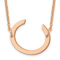 Sterling Silver Rose Gold Plated Polished Small Letter C Necklace