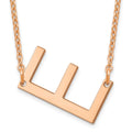 Sterling Silver Rose Gold Plated Polished Small Letter E Necklace