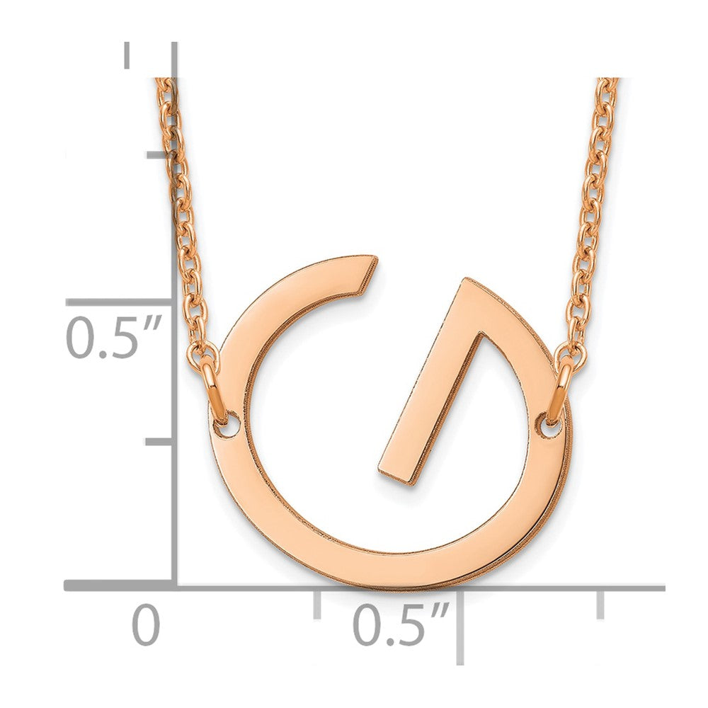 Sterling Silver Rose Gold Plated Polished Small Letter G Necklace