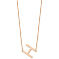 Sterling Silver Rose Gold Plated Polished Small Letter H Necklace
