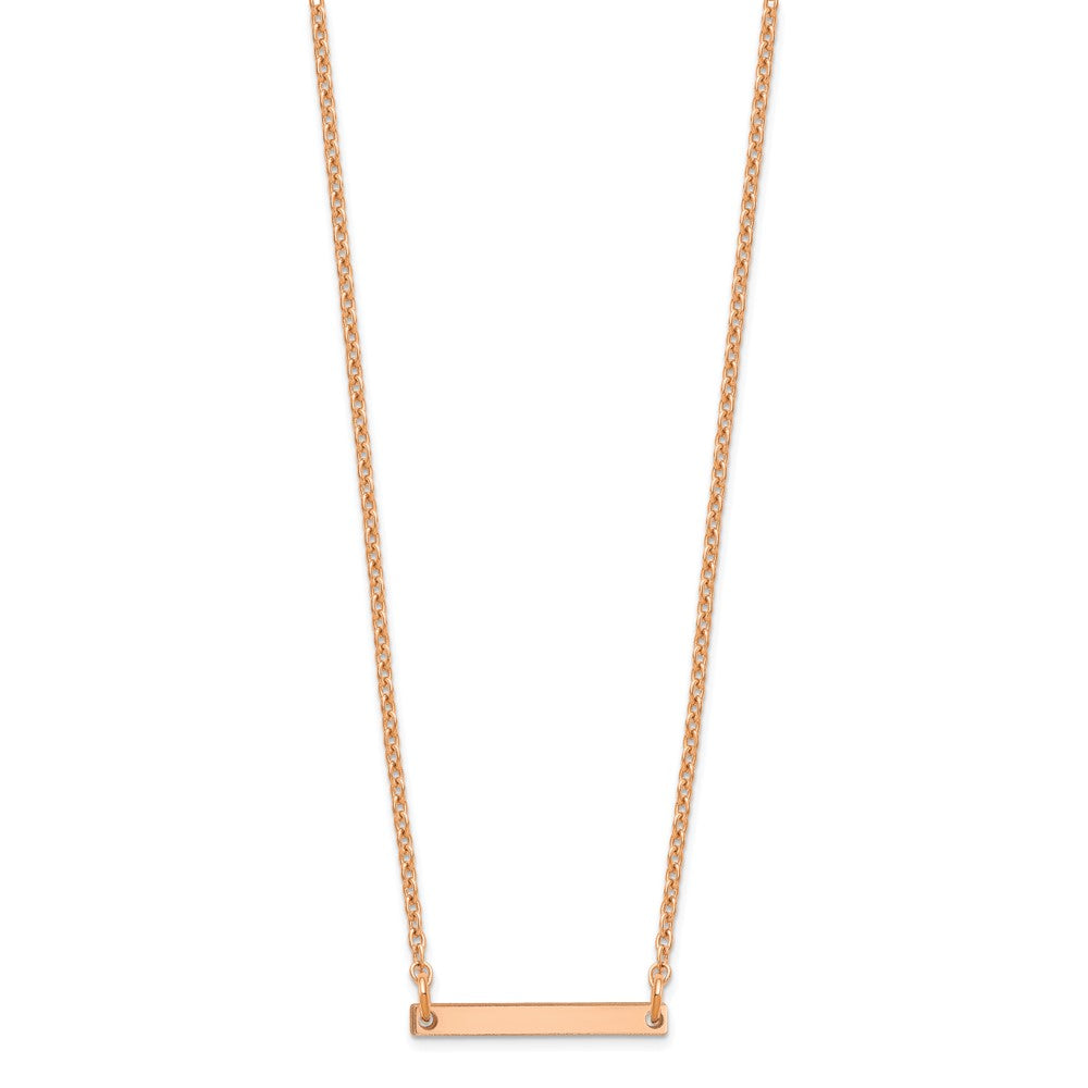 Sterling Silver Rose Gold Plated Polished Small Letter I Necklace