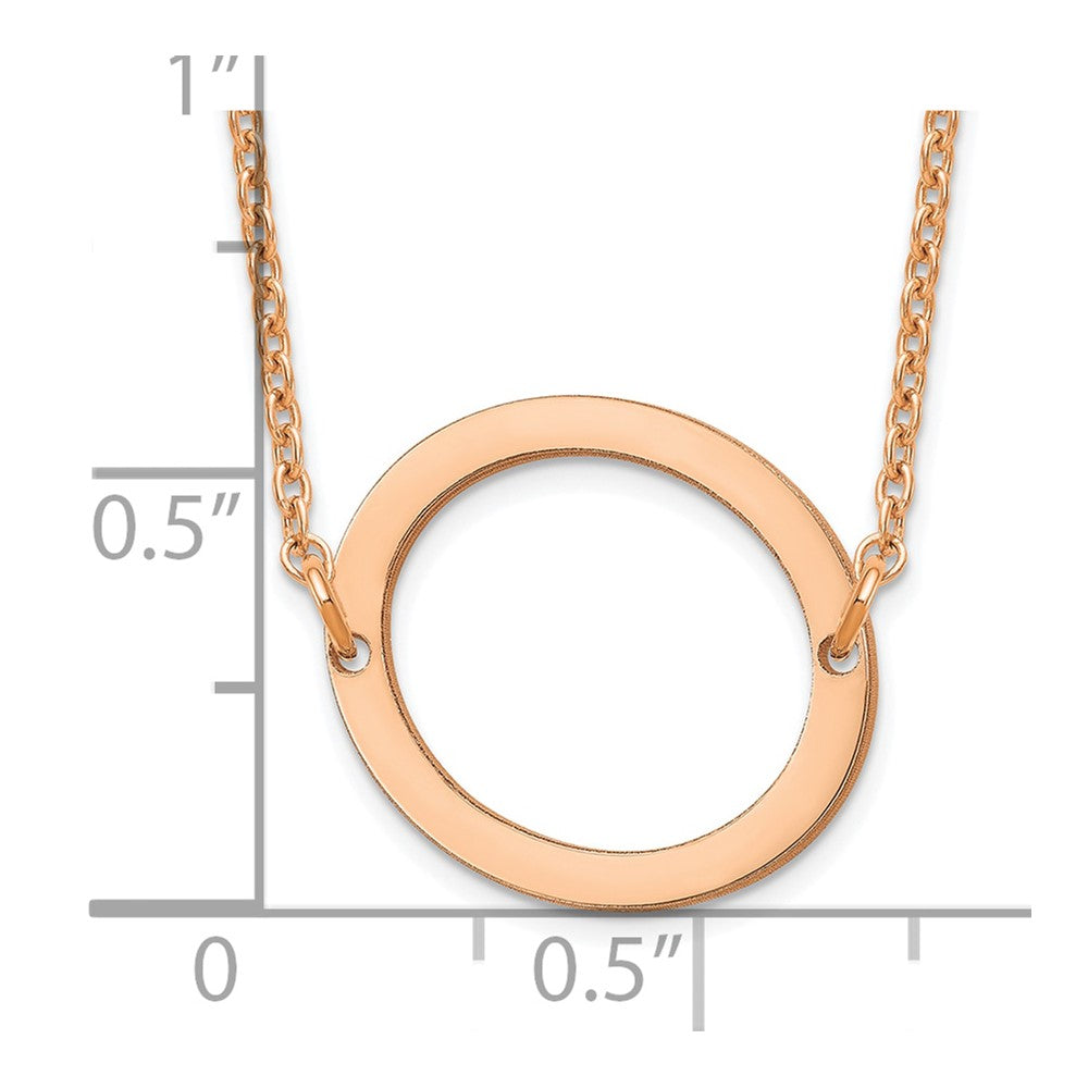 Sterling Silver Rose Gold Plated Polished Small Letter O Necklace