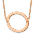 Sterling Silver Rose Gold Plated Polished Small Letter O Necklace