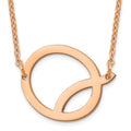 Sterling Silver Rose Gold Plated Polished Small Letter Q Necklace