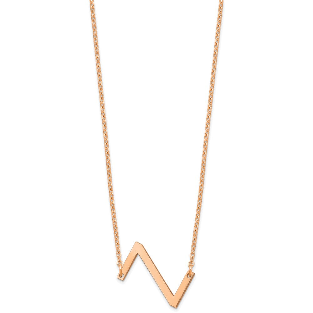 Sterling Silver Rose Gold Plated Polished Small Letter Z Necklace