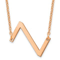 Sterling Silver Rose Gold Plated Polished Small Letter Z Necklace