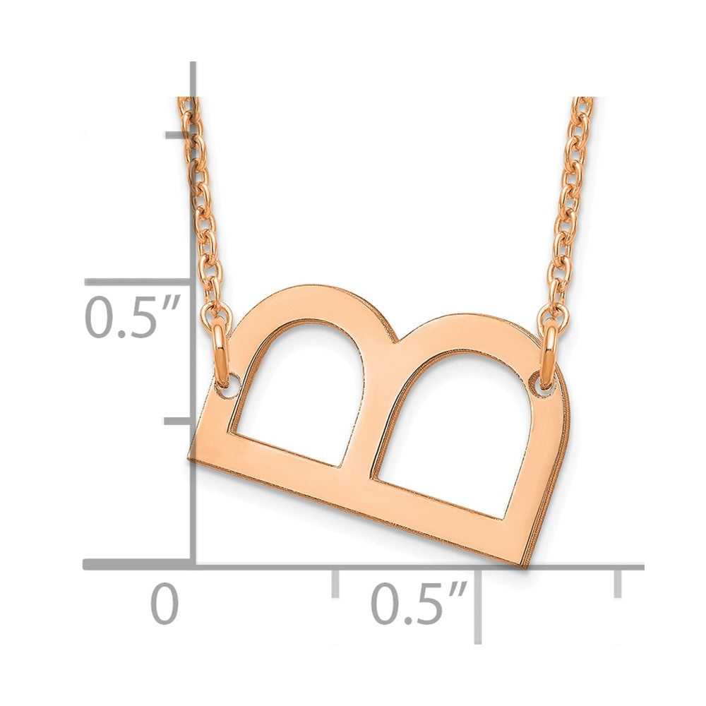 14K Rose Gold Polished Small Letter B Necklace