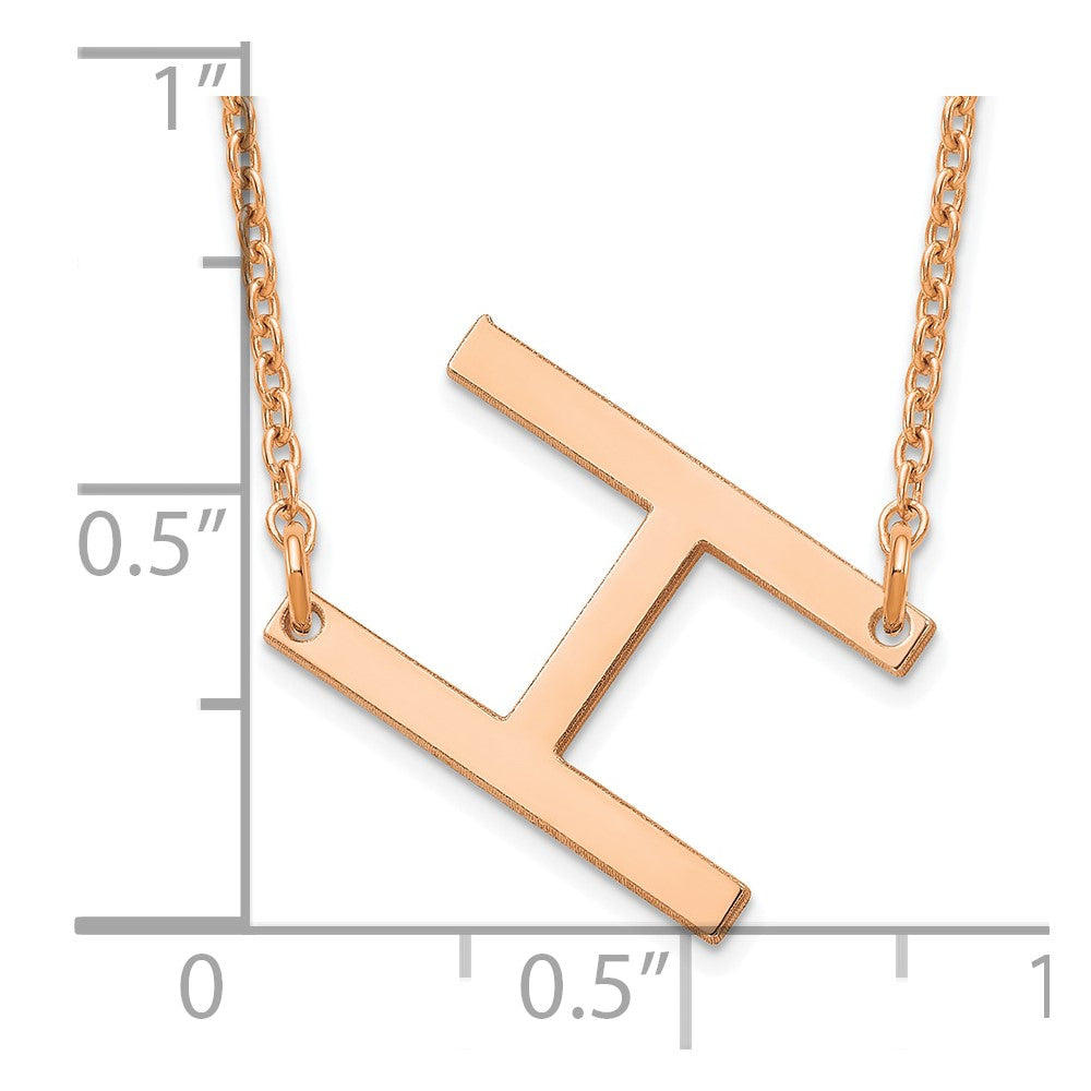 14K Rose Gold Polished Small Letter H Necklace
