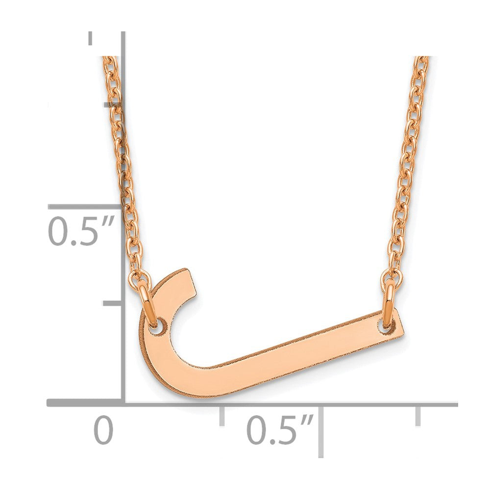 14K Rose Gold Polished Small Letter J Necklace