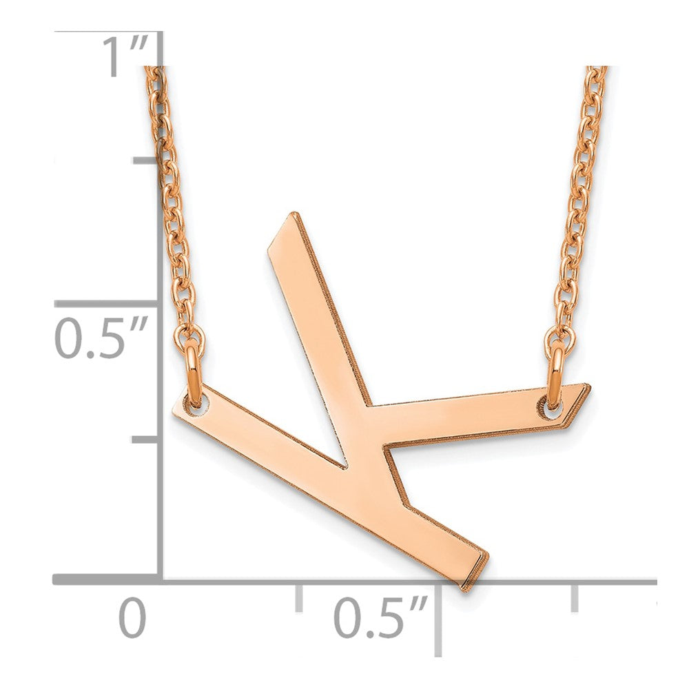 14K Rose Gold Polished Small Letter K Necklace