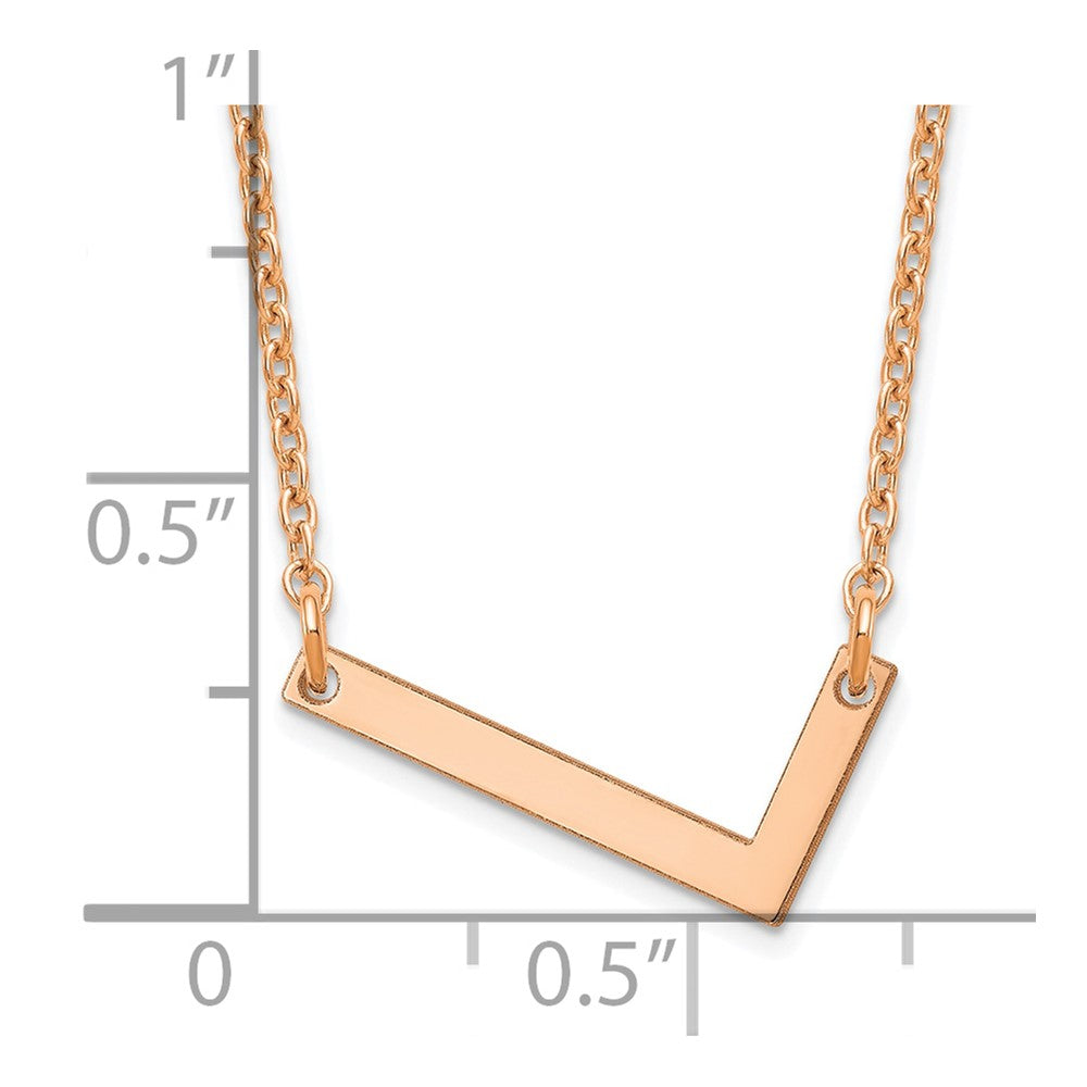 14K Rose Gold Polished Small Letter L Necklace