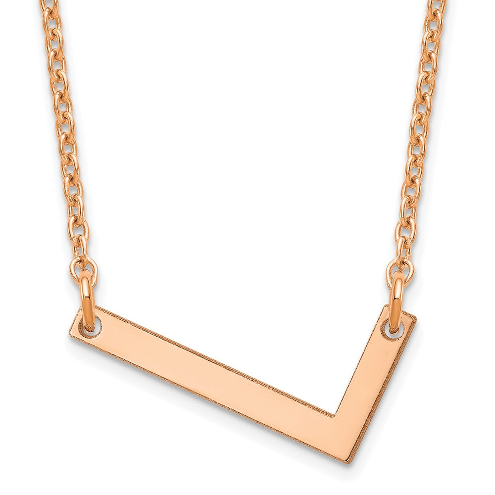 14K Rose Gold Polished Small Letter L Necklace