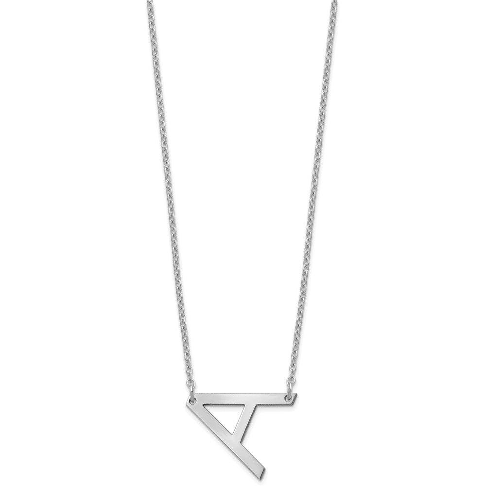 Sterling Silver Polished Small Letter A Necklace