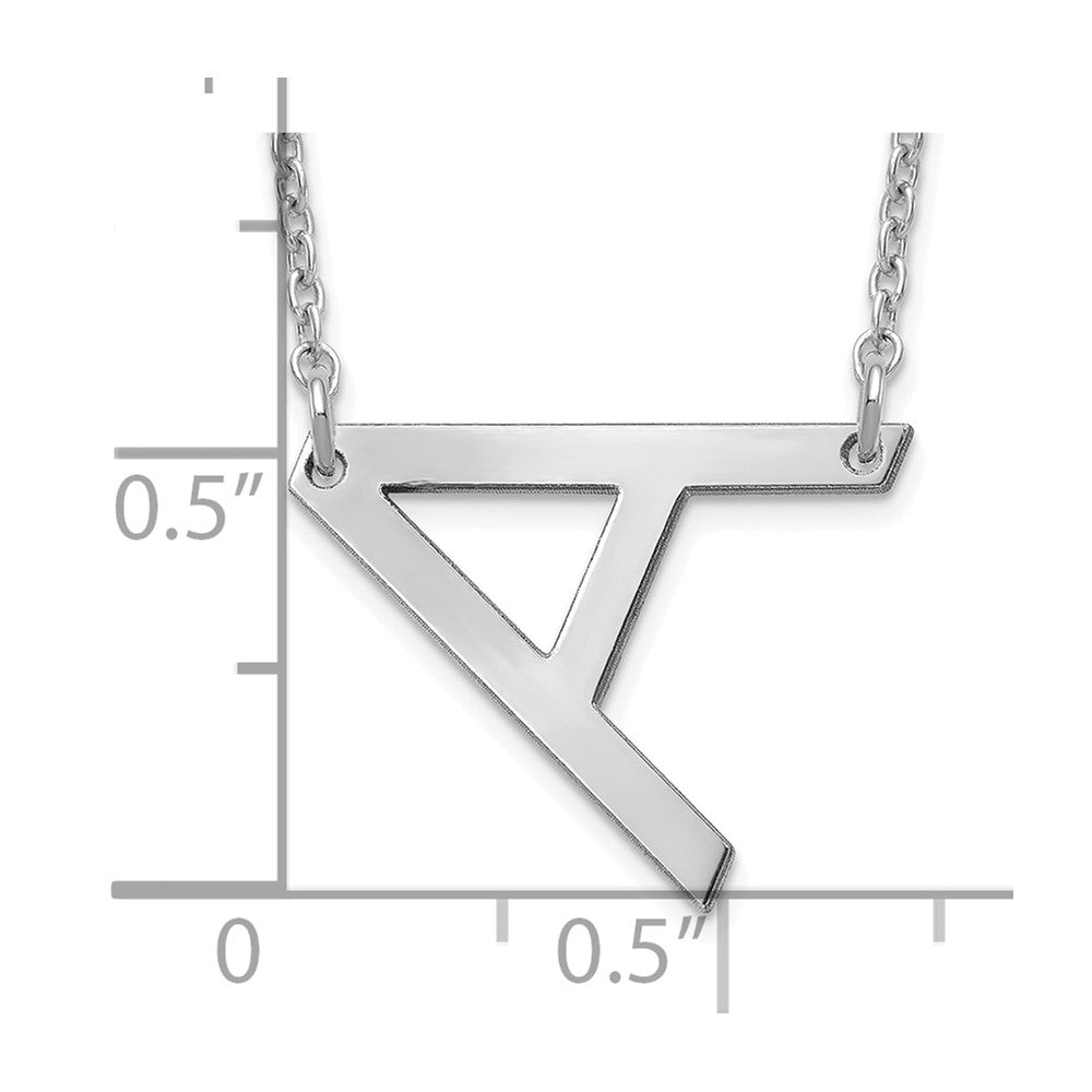 Sterling Silver Polished Small Letter A Necklace