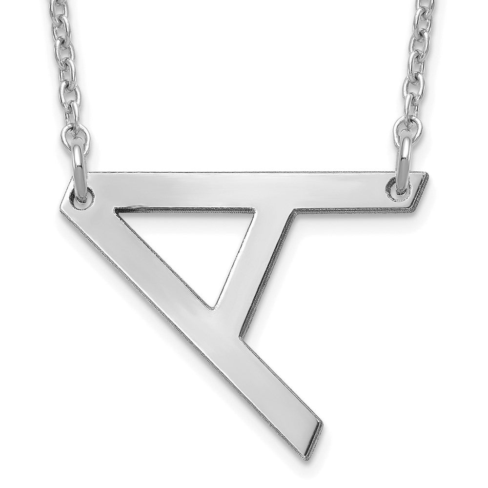 Sterling Silver Polished Small Letter A Necklace