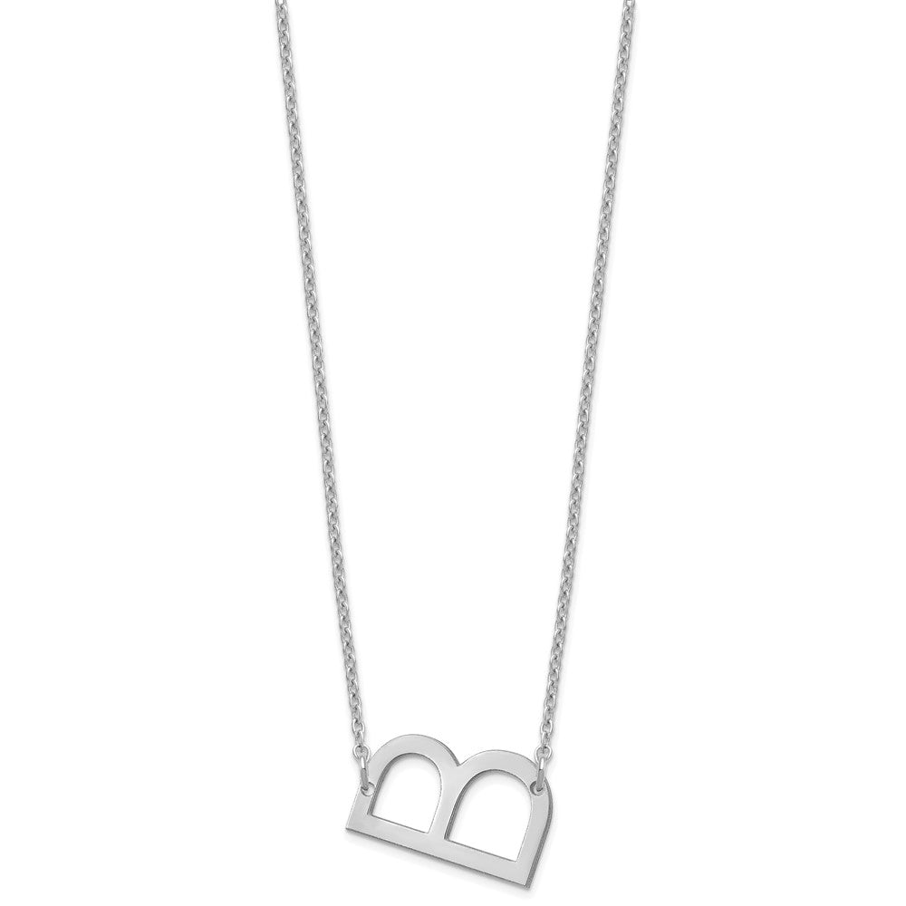 Sterling Silver Polished Small Letter B Necklace