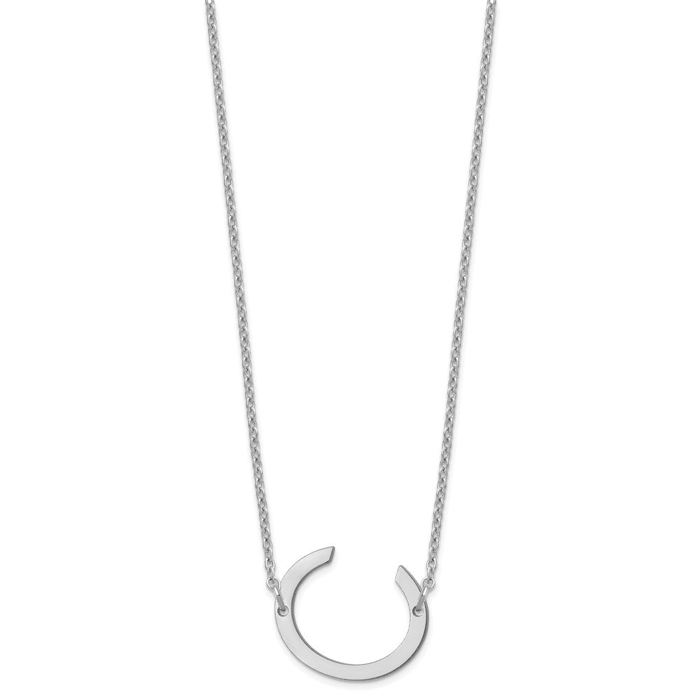 Sterling Silver Polished Small Letter C Necklace