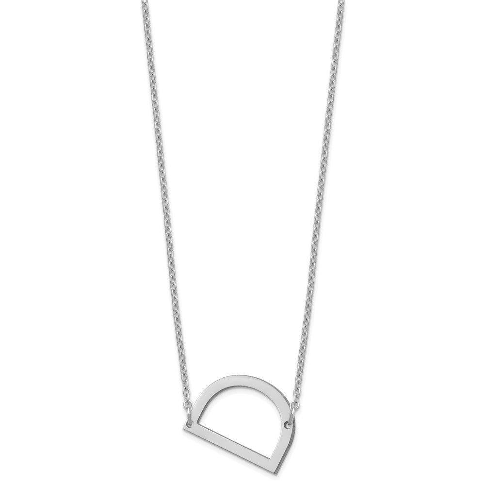 Sterling Silver Polished Small Letter D Necklace