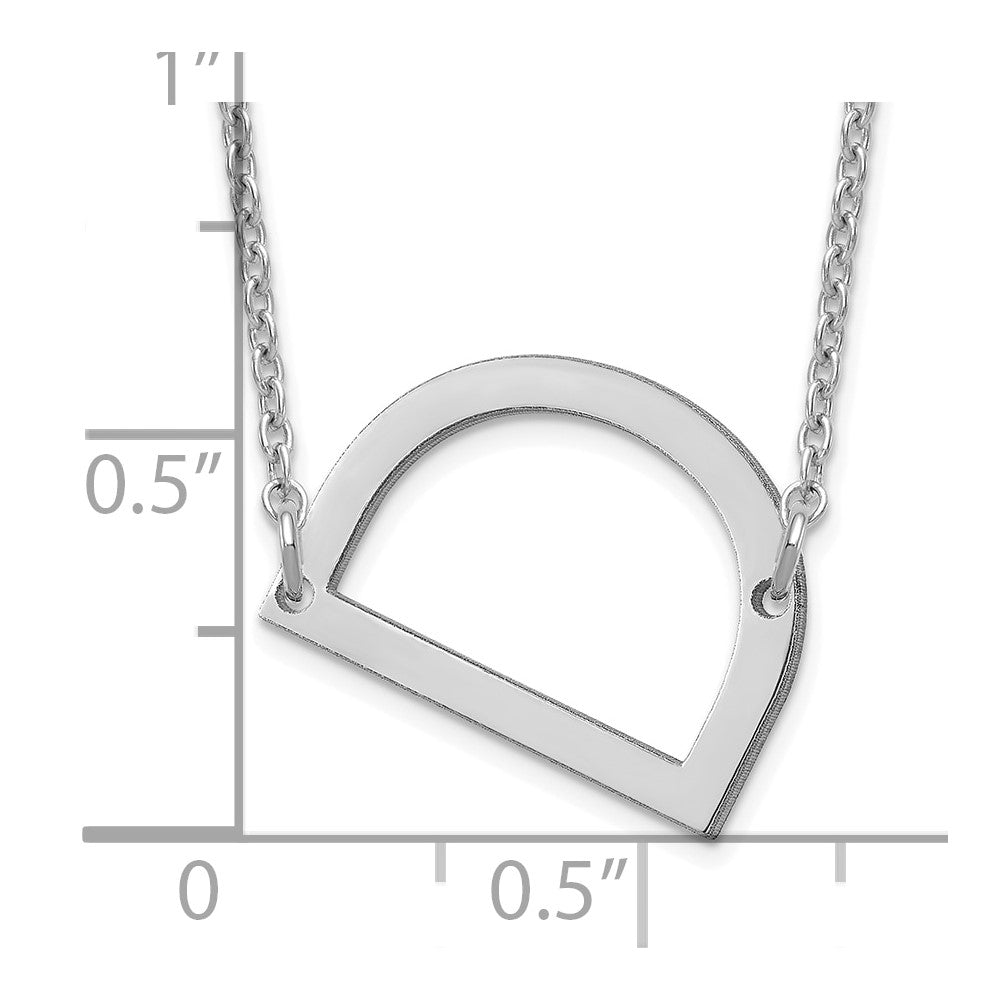 Sterling Silver Polished Small Letter D Necklace