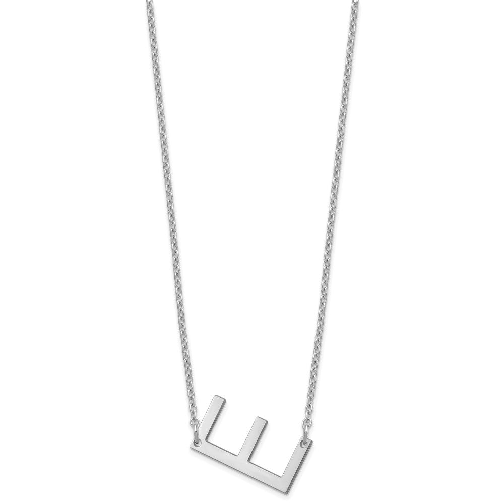 Sterling Silver Polished Small Letter E Necklace