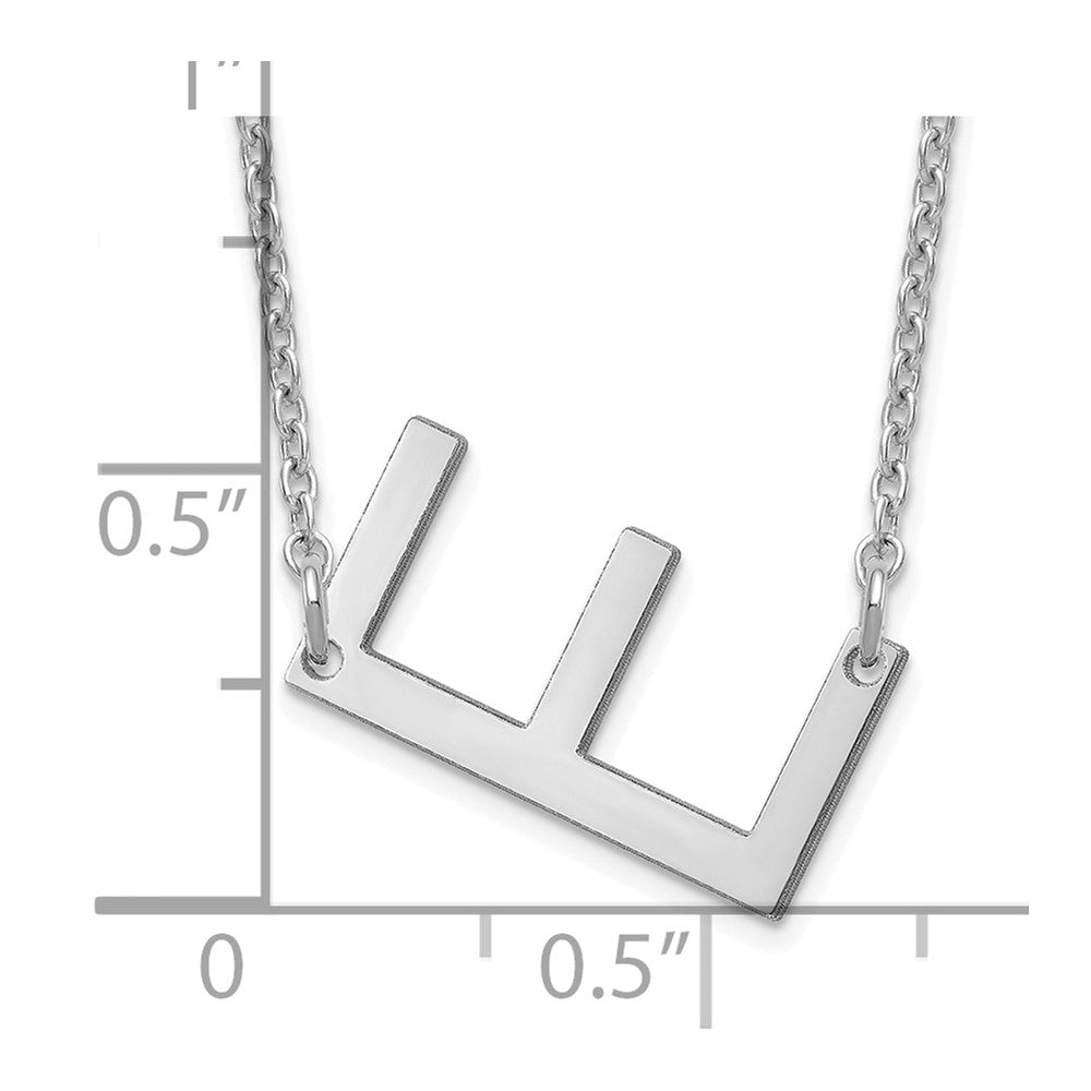Sterling Silver Polished Small Letter E Necklace