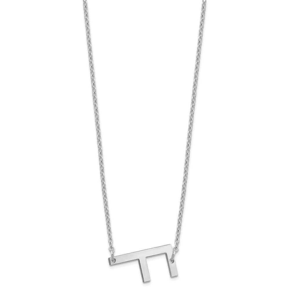 Sterling Silver Polished Small Letter F Necklace