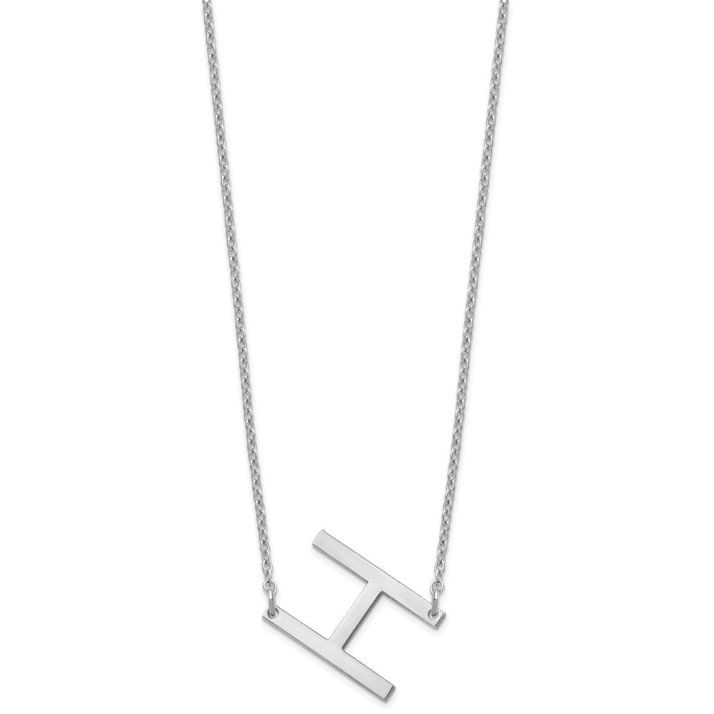 Sterling Silver Polished Small Letter H Necklace