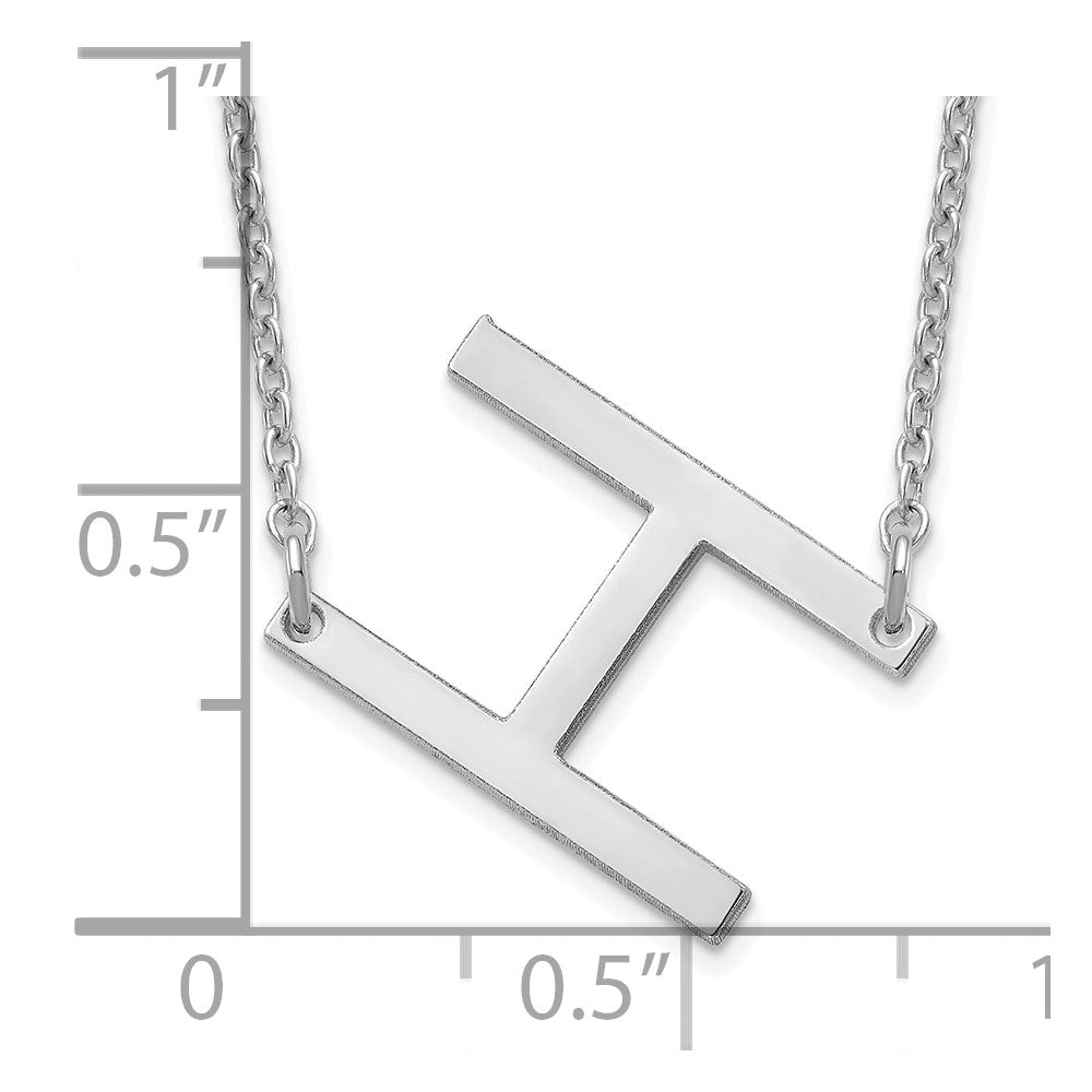 Sterling Silver Polished Small Letter H Necklace