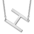 Sterling Silver Polished Small Letter H Necklace