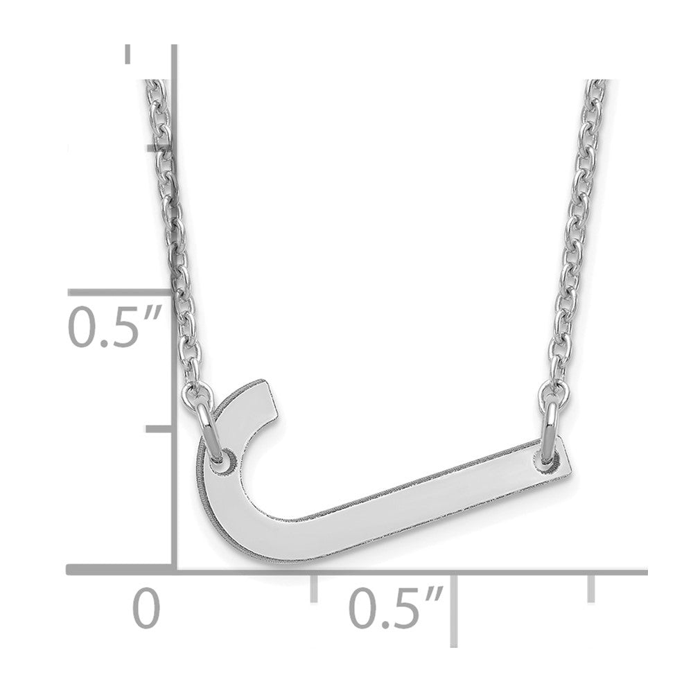Sterling Silver Polished Small Letter J Necklace