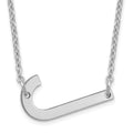 Sterling Silver Polished Small Letter J Necklace