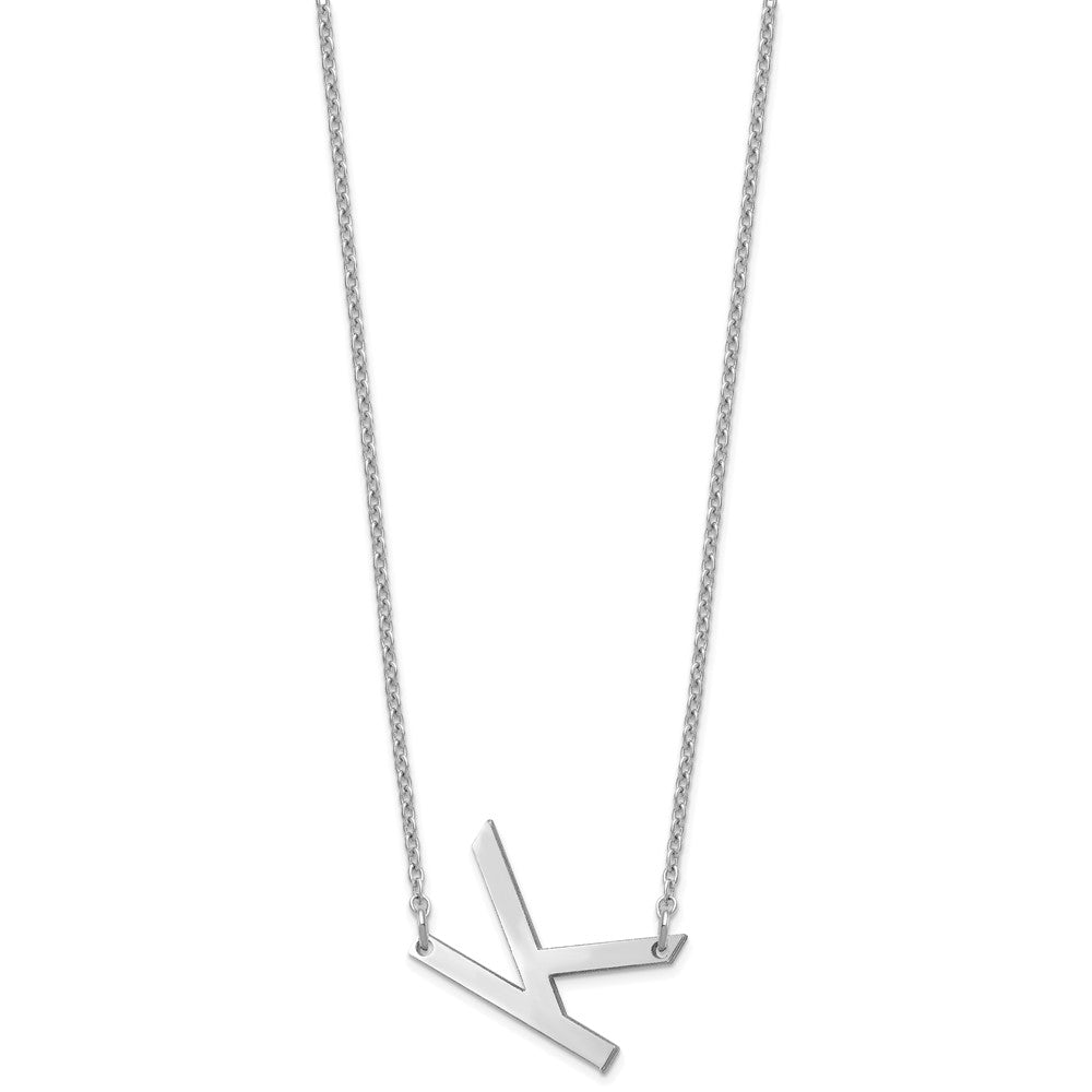 Sterling Silver Polished Small Letter K Necklace
